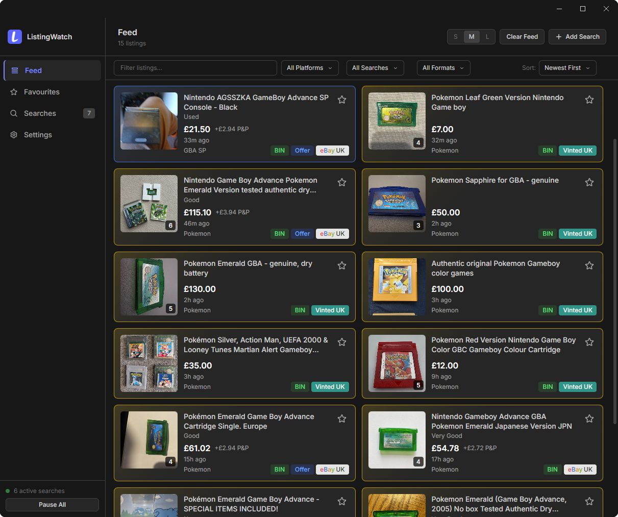 Listing Watch screenshot